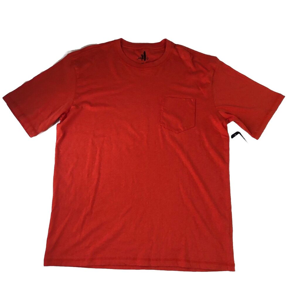 Johnnie-O Mens Heathered Tyler Pocket  Tee Orange 3 Size Medium NWT